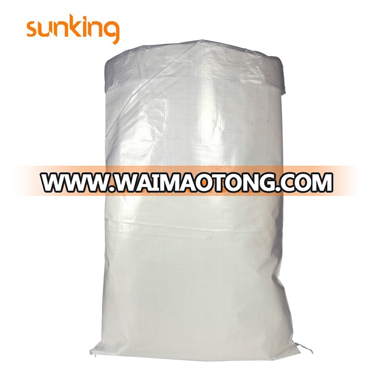 White polypropylene woven bag for rice corn dog food